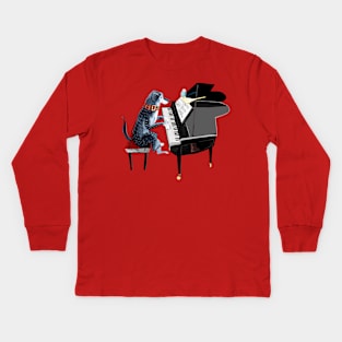 Doggy Piano Lessons Kids Long Sleeve T-Shirt